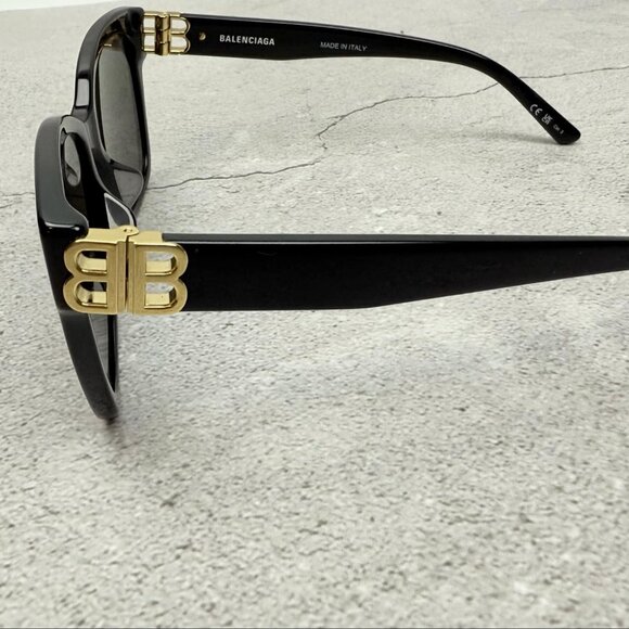 Balenciaga Womens Square Sunglasses, BB0102SA 001 57 Black Grey - Picture 9 of 9